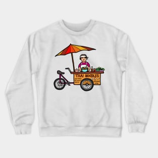 Street food vendor selling Thai noodle. Asian outdoor healthy eating. Crewneck Sweatshirt